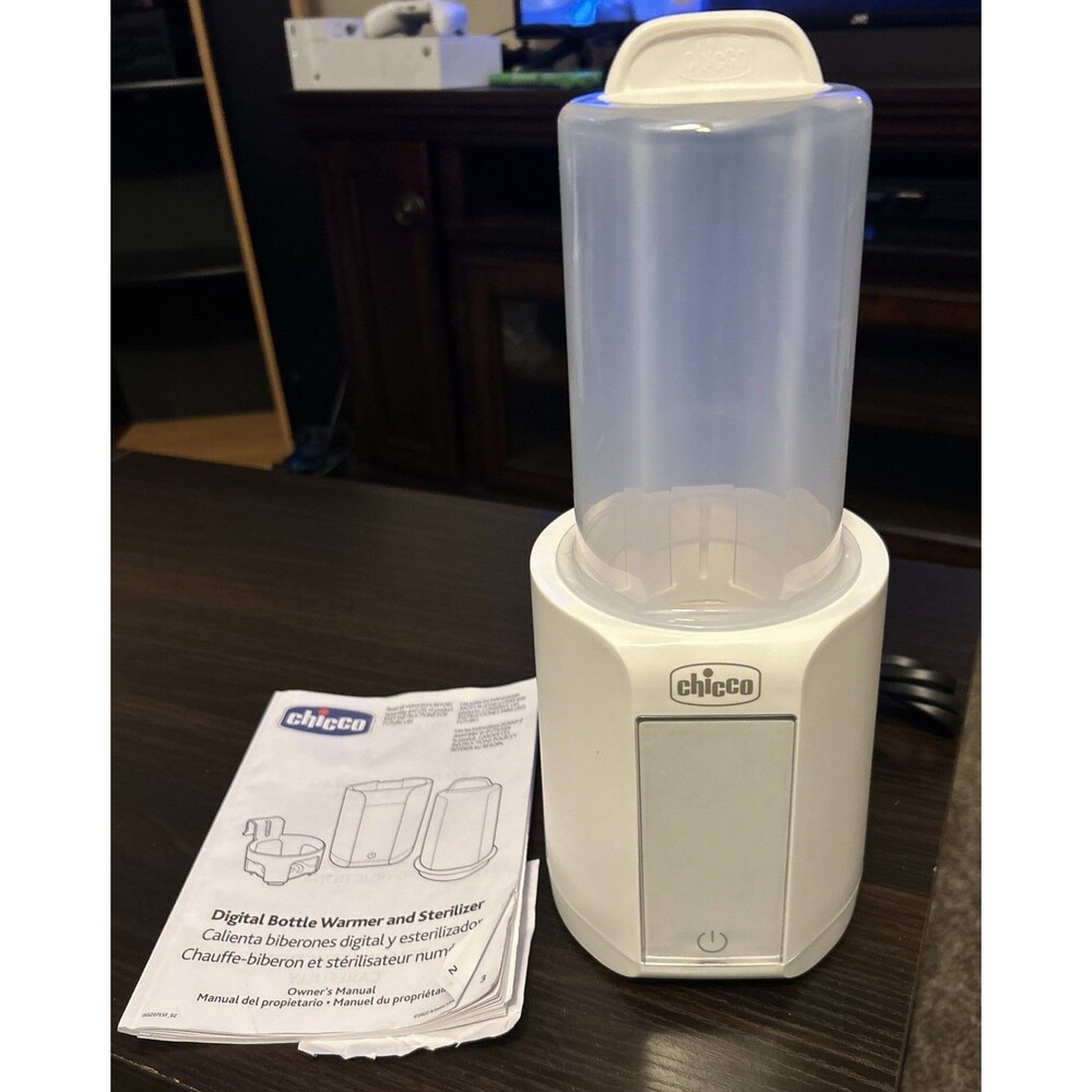 Chicco White Digital Bottle Warmer & Sterilizer for Baby Bottles Infant Child